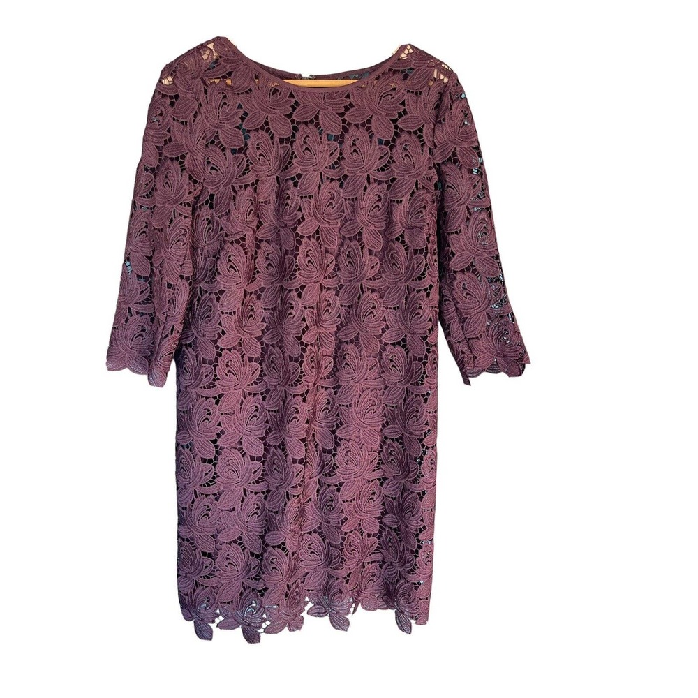 Ann Taylor LOFT Shift Dress W/ Floral Lace Overlay, Size 10